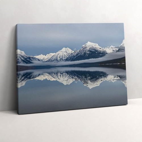 Tableau photo sur toile décoration salon paysage lac et montagne Wallfluent 80x60