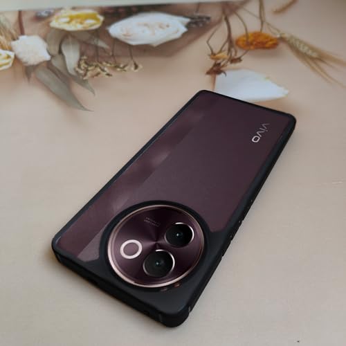 Image of AIBEX Crystal Clear Back Case Compatible with Vivo V30e 5G Back Cover Case | 360 Degree Protection | Shock Proof Design | Transparent Back Cover (PC & TPU, Black Bumper)