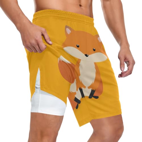 Short de course double couche GuoChe avec poches latérales pratiques