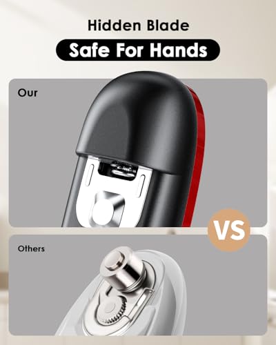 Canslab CORE Electric Can Opener_Single Touch Automatic Opener for Seniors with Arthritis, Auto Shut-off, Cordless Battery Powered, Side Cut, Smooth Edge, Handsfree for Small or Large Cans, Black+Red - Image 5