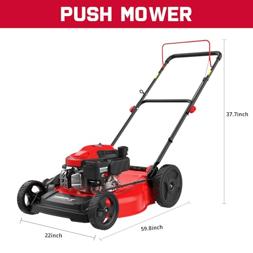 PowerSmart 21 in. Gas Lawn Mower with 144cc OHV Engine, 2-in-1 Push Mower with Mulching & Side-Discharge - Image 7