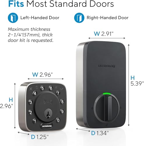 Image of ULTRALOQ Upgrade Bolt NFC Smart Door Lock, Built-in WiFi Deadbolt 6-in-1 Keypad Keyless Entry Door Lock & Door Sensor,Auto Unlock,IP65 Waterproof,Easy Installation,BHMA Grade AAA