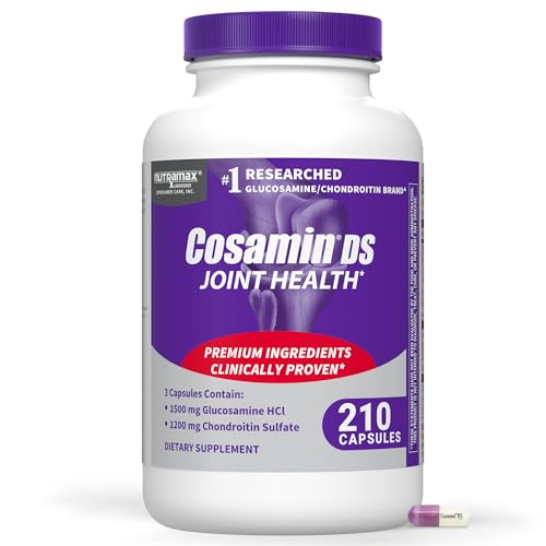 Nutramax Laboratories Cosamin DS Joint Health Supplement with Glucosamine & Chondroitin for Adult Men & Women Joint Supplement 210 Capsules