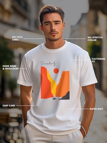 Image of Nobero Men's Regular Graphic Printed T-Shirt for Men | Soft Cotton | Classic Fit | Printed Casual Tshirt for Men