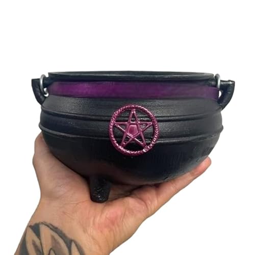 Caldeirão da Bruxa Pentagrama de Ferro Tripé Alça 1 Litro