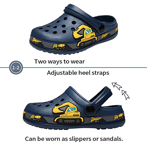 Ohsnmaksl Toddler Clog Slippers Garden Sandals Slip On Shoes Water Shoes Sneakers Cartoon Slides For Boys And Girls Children Beach Pool Shower21-X-Ddx-Navy-02-300 #TOP1