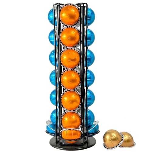 Wrobic Support De Capsules Nespresso Vertuo - Support Rotatif Pour Capsules Nespresso Vertuoline (28 Dosettes) - Noir