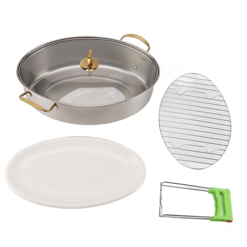 Keenso Stainless Steel Fish Poacher Stock Pot for Steaming Fish with Rack - Heat Quickly and Distribute Evenly, Suitable for Various Cooking Needs - Image 7