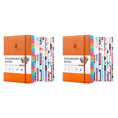 Libro de contraseñas para personas mayores con índice alfabético y registro de Internet 2