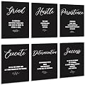Coume 6 Pack Art Acoustic Panels 12" x 16" Inspirational Self Adhesive Soundproof Wall Panels Motivational Decorative Sound Absorbing Studio Acoustic Treatment Home Decorations(Classic Style)