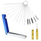 Wuyaoyao 3PCS Carburetor Cleaning Kit, Stainless Steel Torch Tip Cleaner, Carburetor Carbon Dirt Jet Cleaner Repair Tools Kit Including Needles, Nylon Brushes, Cleaning Wires, Pointed Pick (3PCS)