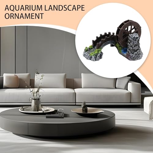 Décoration aquarium résine pont durable pour cachette poisson - 5