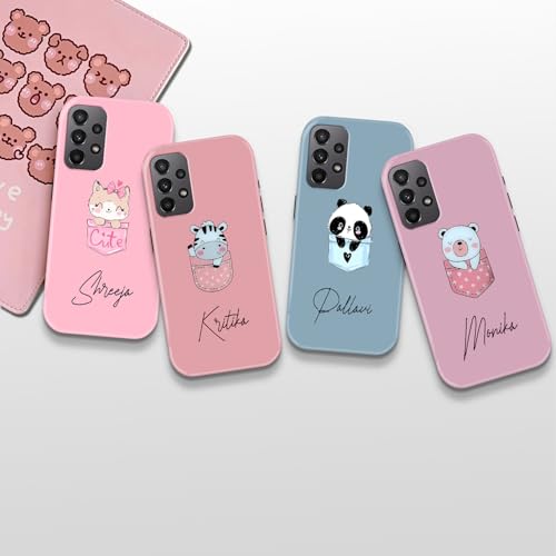 Image of COLORflow Back Cover Compatible with Samsung Galaxy A23 4G / A23 5G | Cute Pocket Cartoons Color Customized | Glossy Armoured Bumper with Camera Protection Back Cover