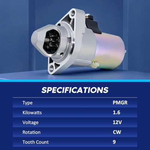 Image of 17870 New Starter Motor Fit for 2003-2005 Honda Accord, 2003-2006 Honda Element, 2004-2005 Acura TSX, 2.4L L4, 1.6KW 12V 9-Teeth CW Replace 31200-RAA-A51 31200-RAA-A52 SMU0311 41054101R SM61209 17870N