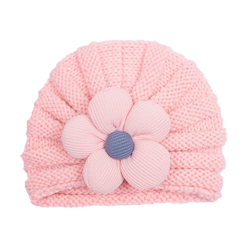 Thereisno Baby Warm Flower Knitted Hat Cute Floral Knitting Woolen Yarn Hat Girls Cap Breatable Bonnet Fashion Headwear