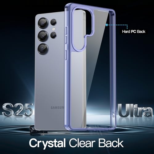 Image of JETech Cover Case for Samsung Galaxy S25 Ultra 5G, Non-Yellowing Shockproof Bumper Protective Phone Cover, Anti-Scratch Hard PC Back (Titanium Silverblue)