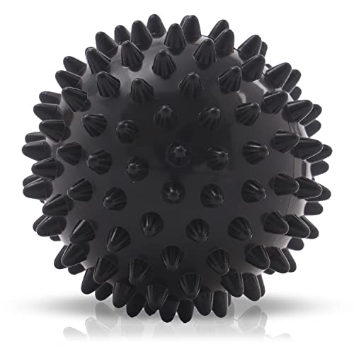 Image of Boldfit Spike Massage Ball for Physiotherapy Spike Ball High Density Massage Roller for Pain Relief Full Body Acupressure Ball for Foot, Hand, Back Massage Lacrosse Ball Massage for Recovery, Plastic, Rubber - Black