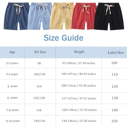 FedMois Boys' Summer Shorts Cotton, Pack of 4