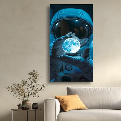 Cuadro de astronauta para transformar paredes aburridas con arte de galaxia en lienzo 2