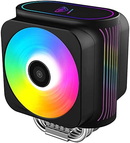 Pccooler GI-D66A CPU Cooler Moonlight Series | Dual Silent CPU PWM Fan 120mm | E-Sports Plexiglass Top Cover Sync with ARGB Lights | 6 Direct Contact Heat Pipes for Intel Core i7/i5/i3, AMD Series