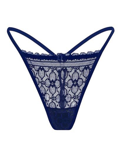 Image of Murimia Thongs for Women G String Sexy Lace No Show Underwear Low Rise T-Back Breathable Panties