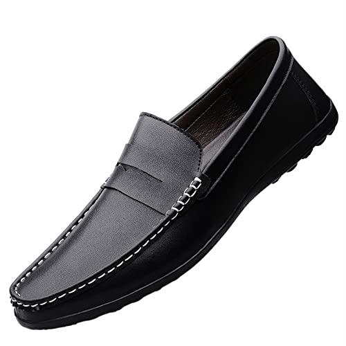 Men's Loafers Penny Loafers Round Toe Simple Leather Slip Resistant Lightweight Comfortable Casual Party Slip-on