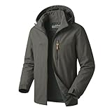 Muwodkdn Veste Coupe Vent Homme en Softshell Extérieur Veste Imperméable Homme avec Capuch...