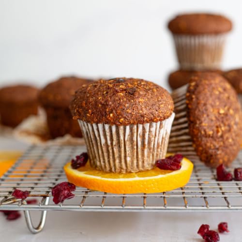 Flax4Life Cranberry Orange Muffins - Gluten-Free, Dairy-Free, Nut-Free, Soy-Free, Kosher - Made with Flaxseed for Fiber, Omega-3, and Protein - 4 ct Muffins Per Pack (Pack of 6)