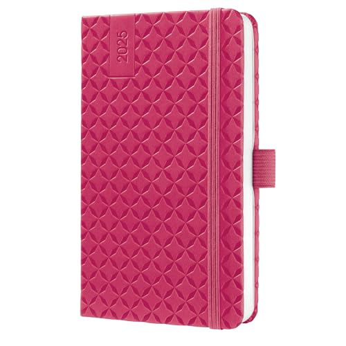 SIGEL J5104 Wochenkalender Jolie 2025, ca. A6, pink, Hardcover, Gummiband, Stiftschlaufe, Einstecktasche, 174 Seiten, vegan, aus nachhaltigem Papier, Terminplaner