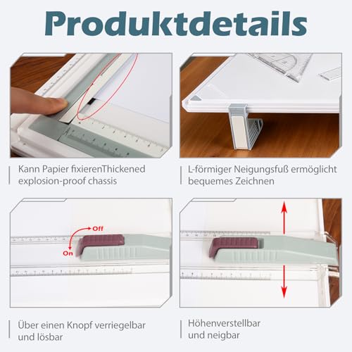 Tablero de dibujo DIN A3 para trabajar sin errores de alineación 4