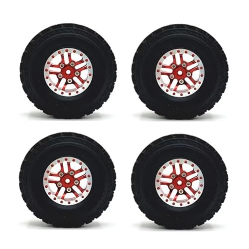 RC�J�[�^�C�� For WPL C14 C24 B14 B24 B36 For MN D90 For MN99S RC�J�[�A�b�v�O���[�h�p�[�c ���^���r�[�h���b�N�z�C�[���n�u�z�C�[��������71mm�S���^�C��(Red)