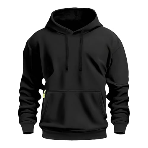 Mens Hoodies Lightweight Casual Pullover Tactical Hoodie Soft Hooded Sweatshirt Long Sleeve Fall Fashion Zip Pocket
