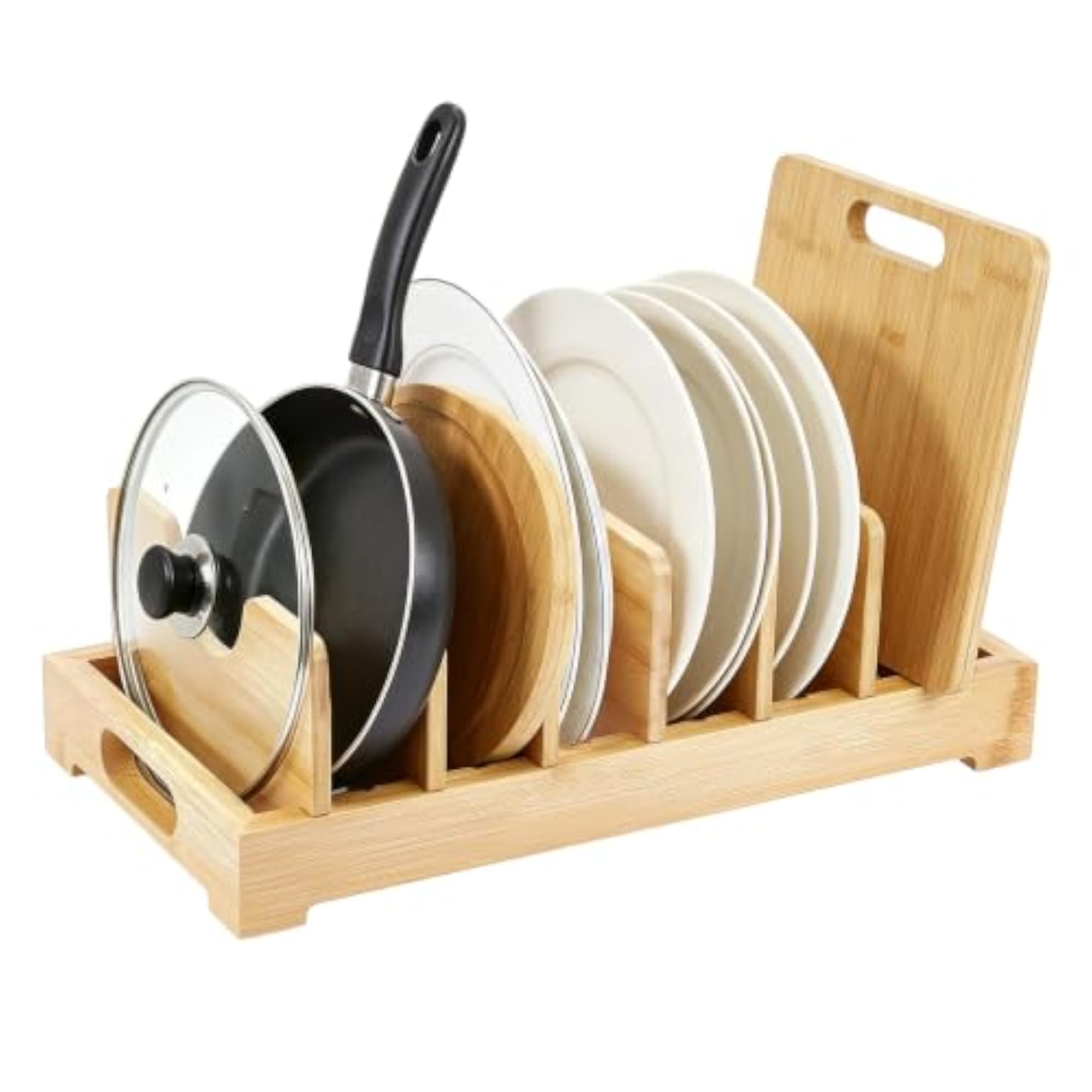 Bamboo Pots and Pans Organizer under Cabinet