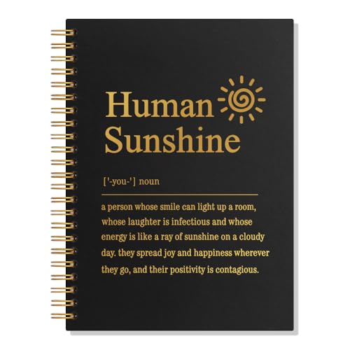 Human Sunshine Definition Hardcover Spiral Blank 160 Page Notebook, Appreciation Gifts for Human Resources Colleagues, Going Away Gifts for HR Human Resources Coworker, Human Resources Gifts