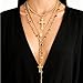 Gold Cross Layered Necklaces for Women,Colorful Crystal Drop Necklace,Gold Cross Pendant Necklace Stack,Fashion Long Tassel Chest Chain Jewelry Layered Rhinestone Neck Chain Accessories for Women