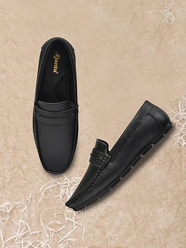 Image of AJANTA Men's Loafers for Men | Formal & Casual Office Shoes | Lightweight Comfortable Walking Footwear | Cushioned Travel & Daily Wear Shoes | Flexible Anti-Skid Loafers for Men