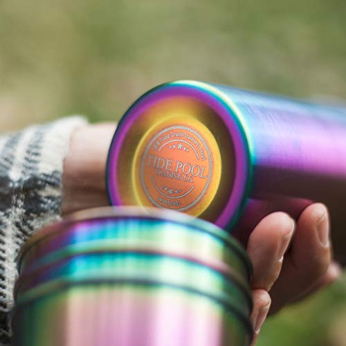 Rainbow Stainless Steel Cups 10 Oz 4-Pack | Ideal For Kids | Eco-Friendly, Healthy Food-Grade Safe Drinking Glasses | Durable & Unbreakable For Indoor & Outdoor Use | Bpa Free #TOP3