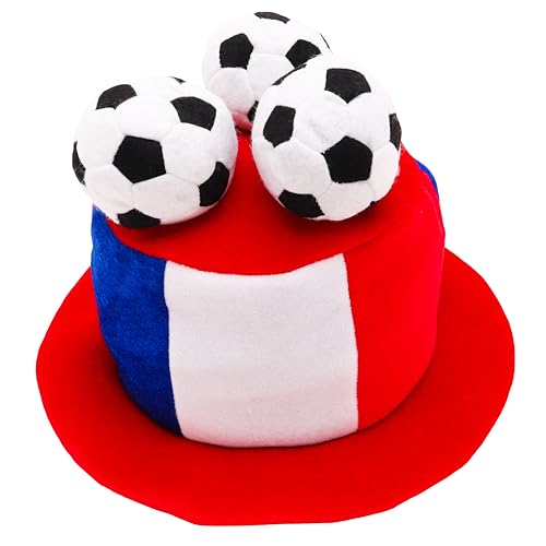Toyland® France Flag Novelty Football Fan Top Hat With 3D Footballs