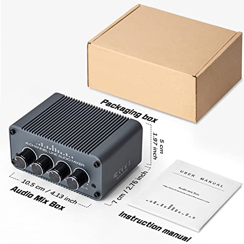 Mixeur audio stéréo passif 4 canaux RCA pour ordinateur et lecteur CD
