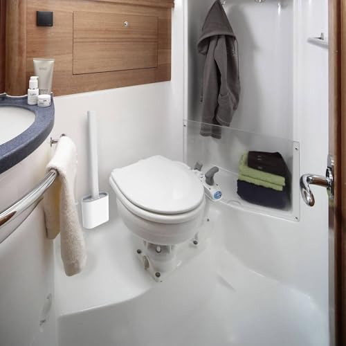 Image of RV Toilet Brush, Grey Toilet Brush Silicone Won't Damage Toilets, Wall Mounted Toilet Brush-Anti-Roll, Anti-Drip Design, Suitable for RV Travel Trailers and Campers, Made by RVers for RVers