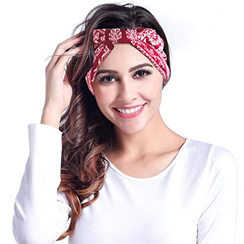 Bohend Boho Headbands Wide Knotted Hair Bands Fashion Printing Bandeau Travel Stretchy Cotton Headband Sport Yoga Hair Accessories For Women And Girls (A) #TOP6