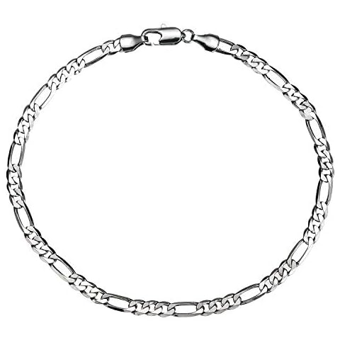 kelistom 4mm Wide Gold Figaro Link Chain Flat Anklet,14K Gold / 18K Gold/White Gold Plated Ankle Bracelet for Women Men 9 10 11 inches Cover