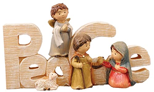 CBC Christmas Nativity Peace Plaque Holy Family Jesus in a Manger & Star, Multicolor, 7.5 x 12.5 cm
