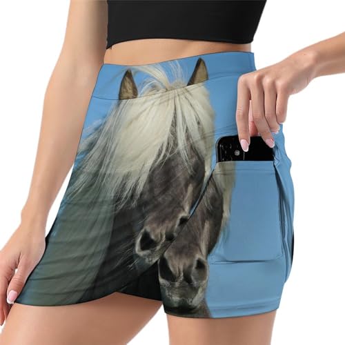 Skort de tennis femme jupe short athlétique anti humidité avec poche