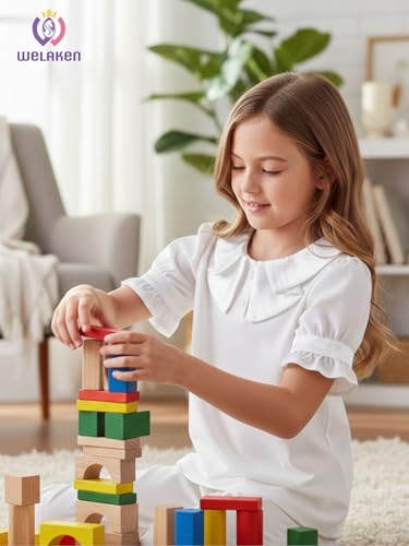 Image of Girls Button Down Blouse with Peter Pan Collar - Classic Short-Sleeve Kids Shirt Top