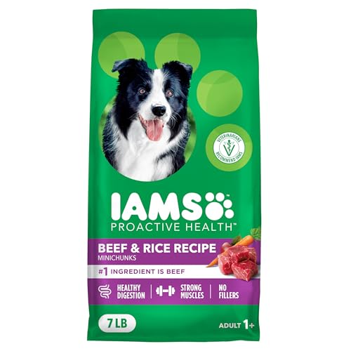 Image of IAMS Proactive Health Dry Dog Food, Adult Dog Food Dry Recipe, Beef & Rice Recipe, 7 lb. Bag