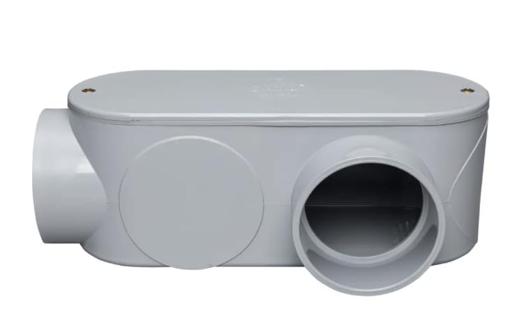 LL2 (078157) 2" PVC Type LL Conduit Body, Schedule 40, Electrical Access Fitting, Gray, Weatherproof, (1 Unit)