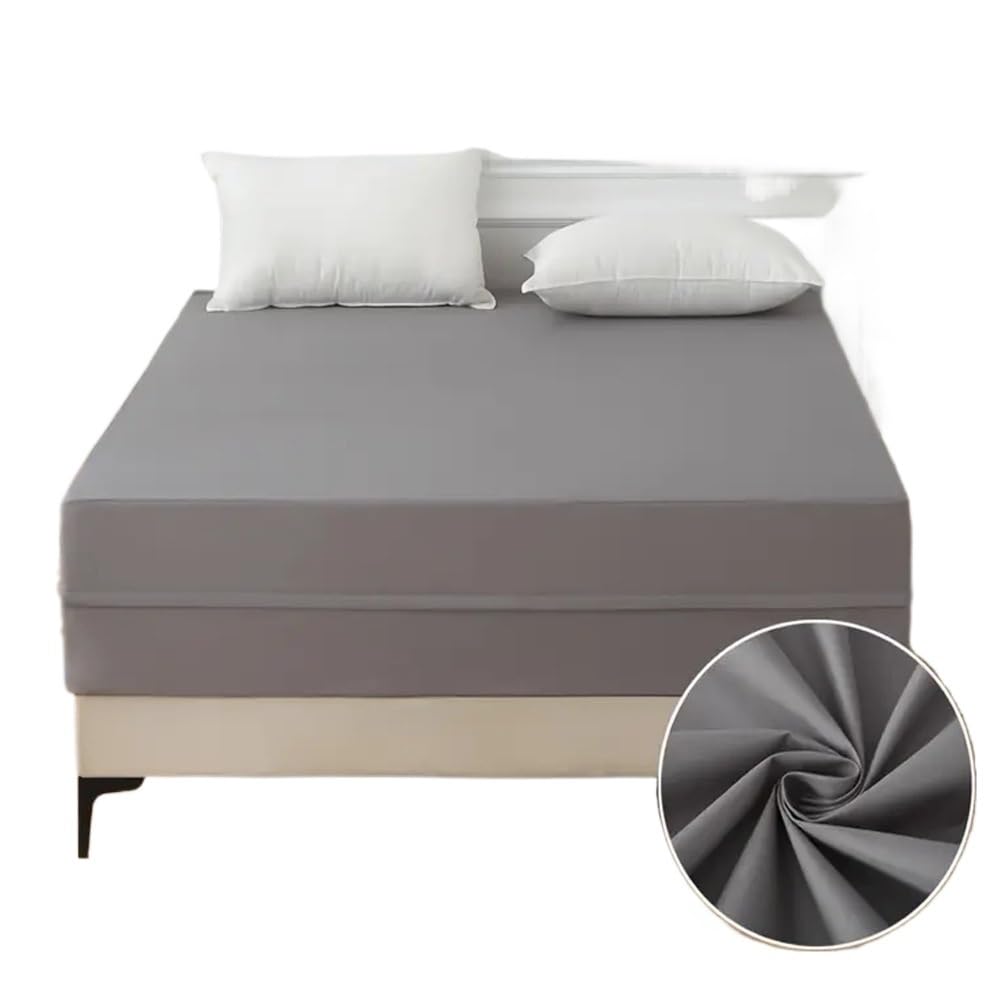 Protector Impermeable Colchon, Cubre Colchon Protector de colchón Impermeable de 6 Lados, Antipolvo y con Cremallera, Suave y cómodo.(Gray,200x220cm)