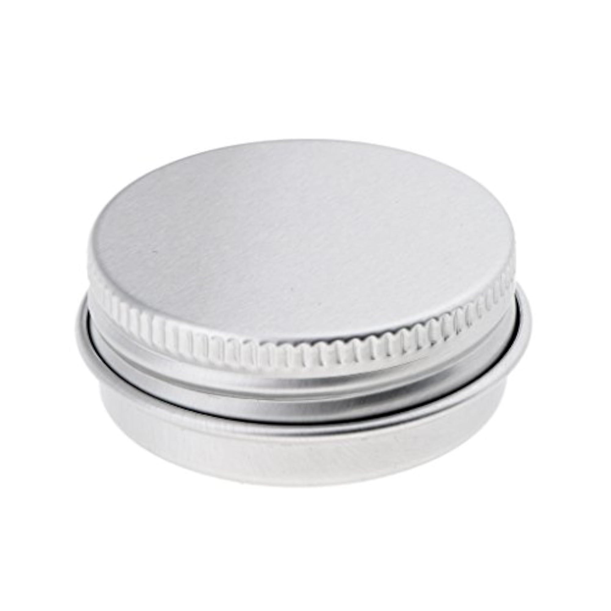 1/2-Ounce Screw Top Flat Aluminum Silver Slide Round Tin Containers for Lip Balm