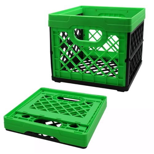 GRIP Folding Stackable Storage Bin, 6 Gallon - Dimensions: 13